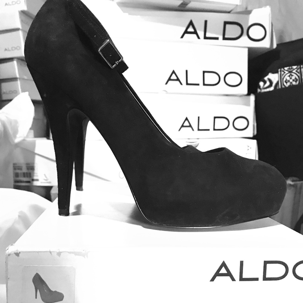 Aldo suede ankle strap heels